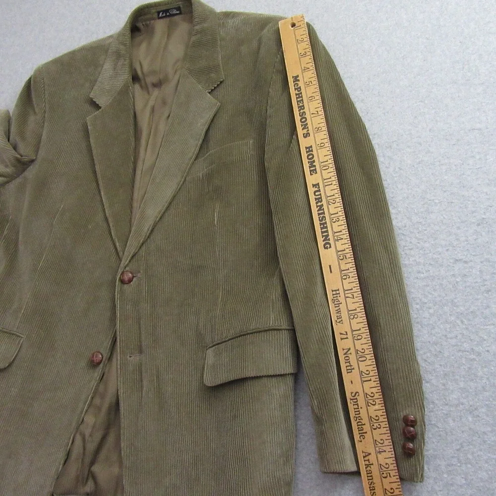 Monsieur Adolfo Mens Sport Coat‎ 44R Tan Corduroy Blazer Jacket Ventless